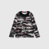 Camouflage t-shirt with neon details