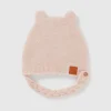 Cap with ear applique in recycled wool blend