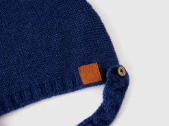 Cap with ear applique in recycled wool blend