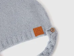Cap with ear applique in recycled wool blend