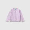 Cardigan in pure cotton lurex