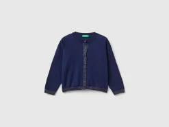 Cardigan in pure cotton lurex