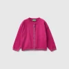 Cardigan in pure cotton lurex