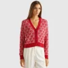 Cardigan with heart inlay