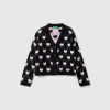 Cardigan with heart motif