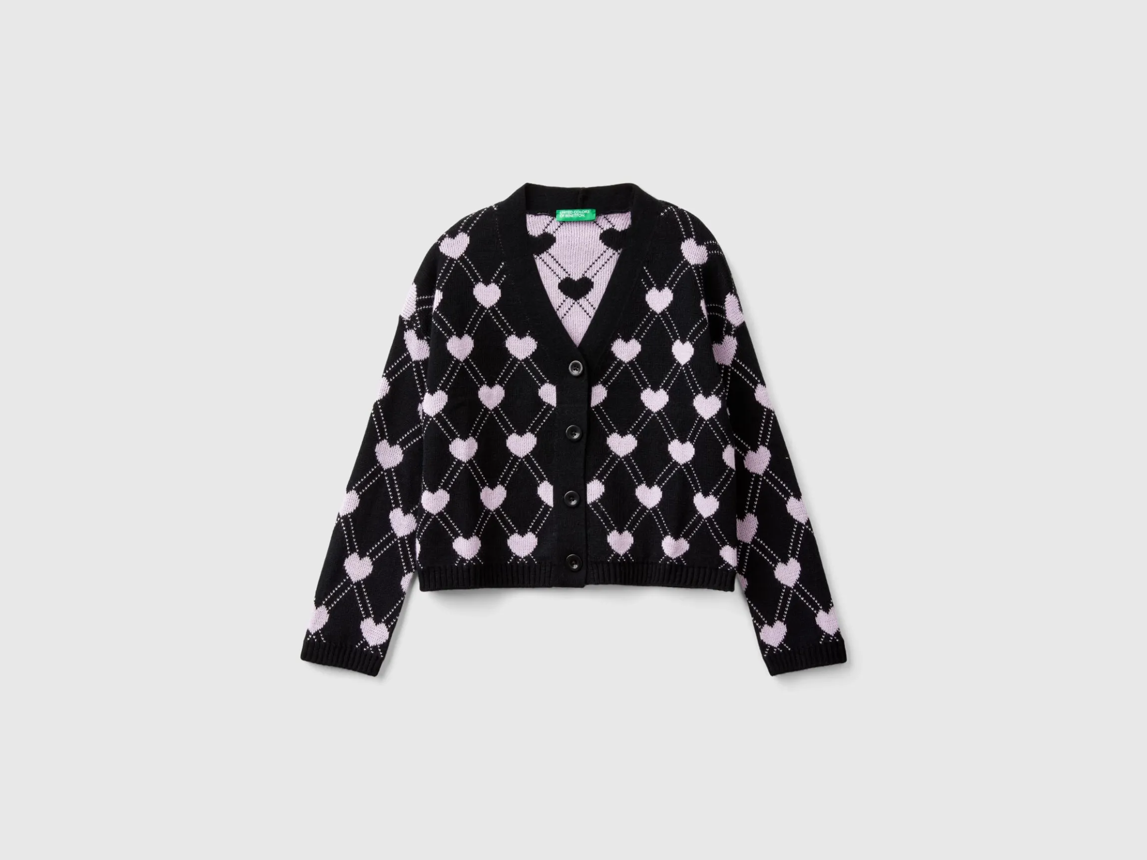 Cardigan with heart motif