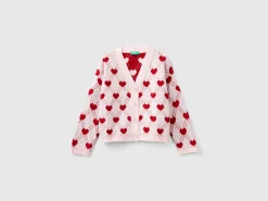 Cardigan with heart motif