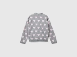 Cardigan with heart motif