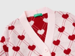 Cardigan with heart motif