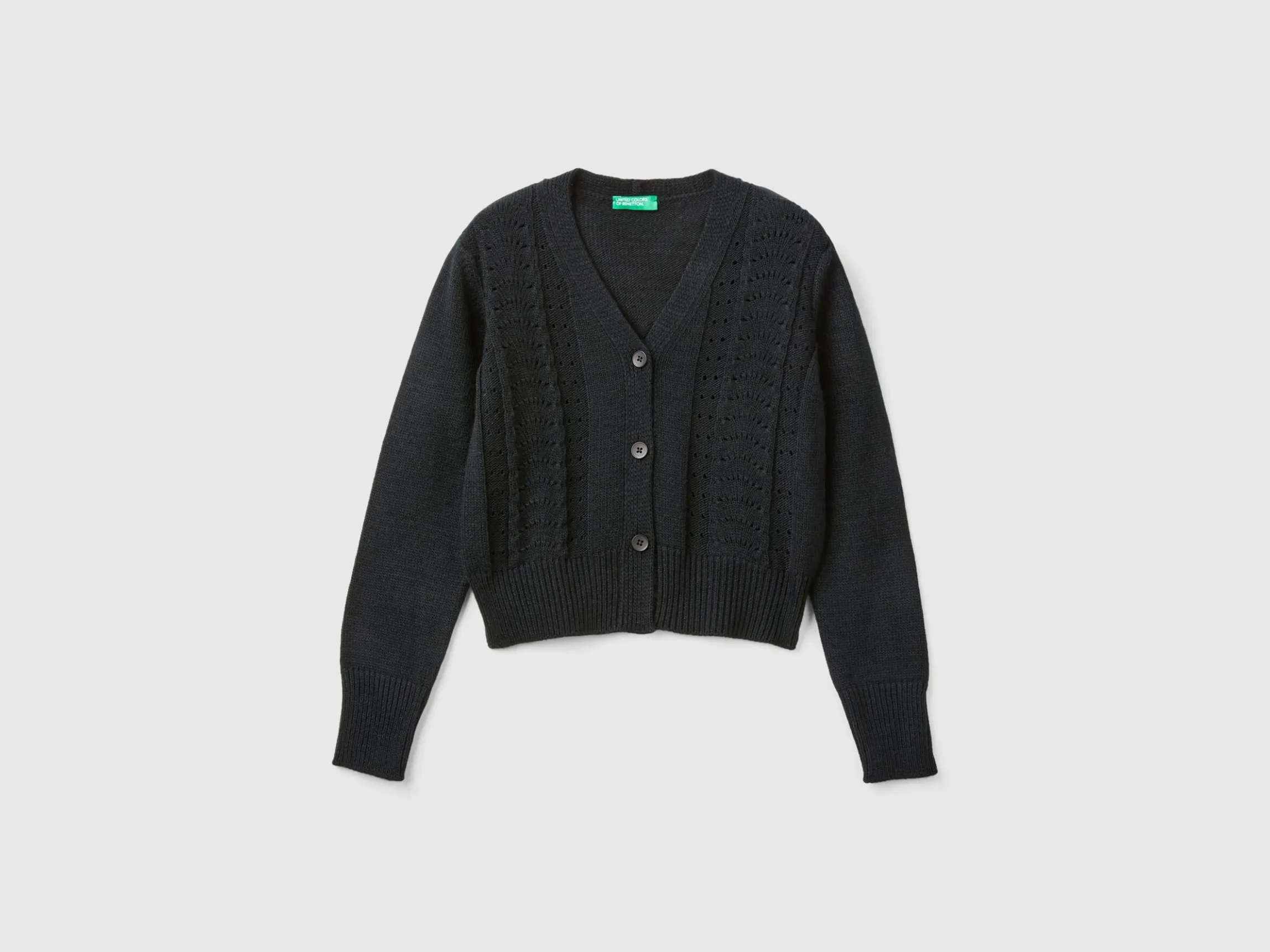 Cardigan with openwork