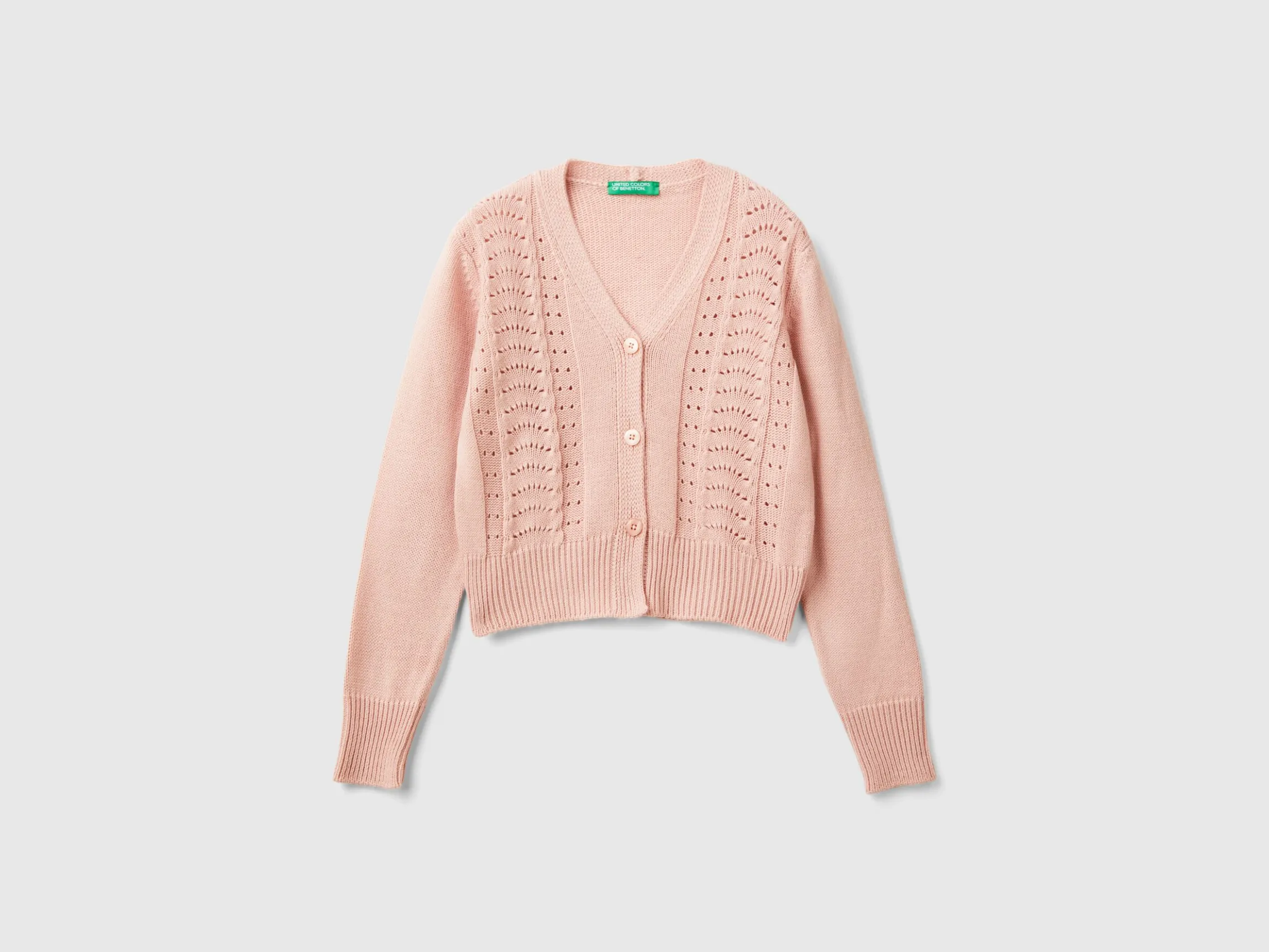 Cardigan with openwork