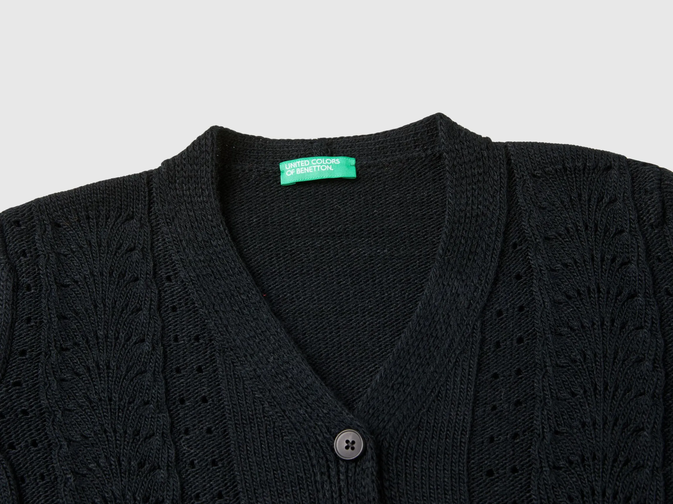 Cardigan with openwork