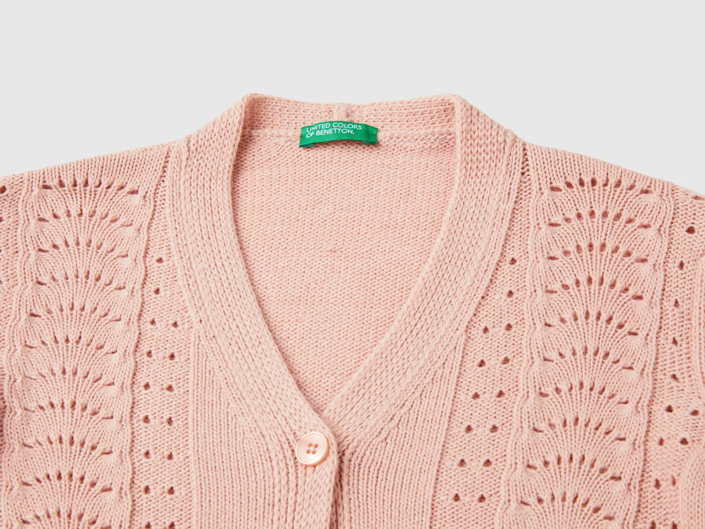 Cardigan with openwork