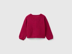 Cardigan with perforated details