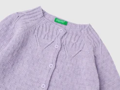 Cardigan with perforated details