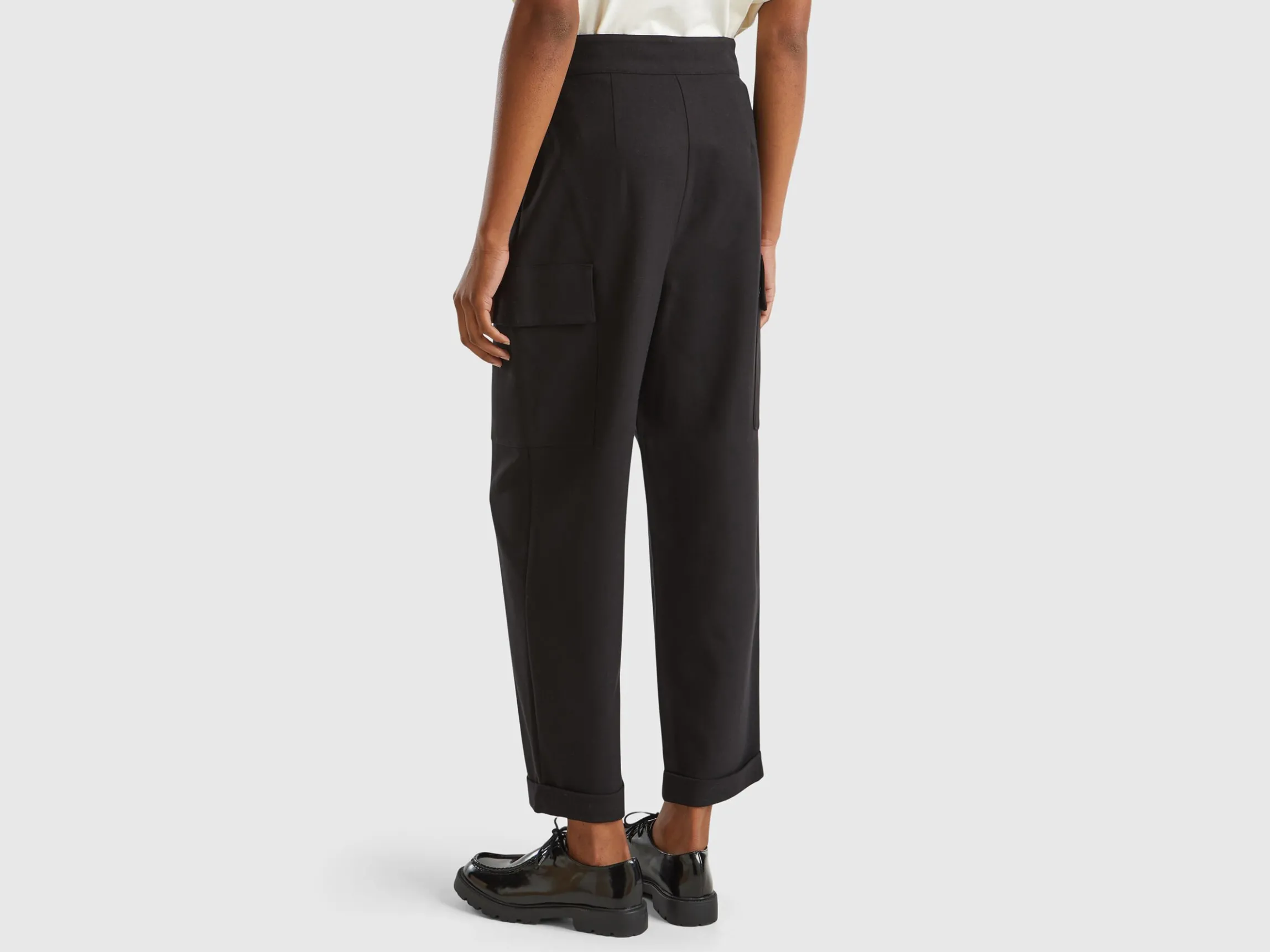 Cargo trousers in viscose blend