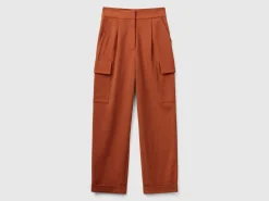 Cargo trousers in viscose blend