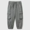 Cargo trousers with drawstring