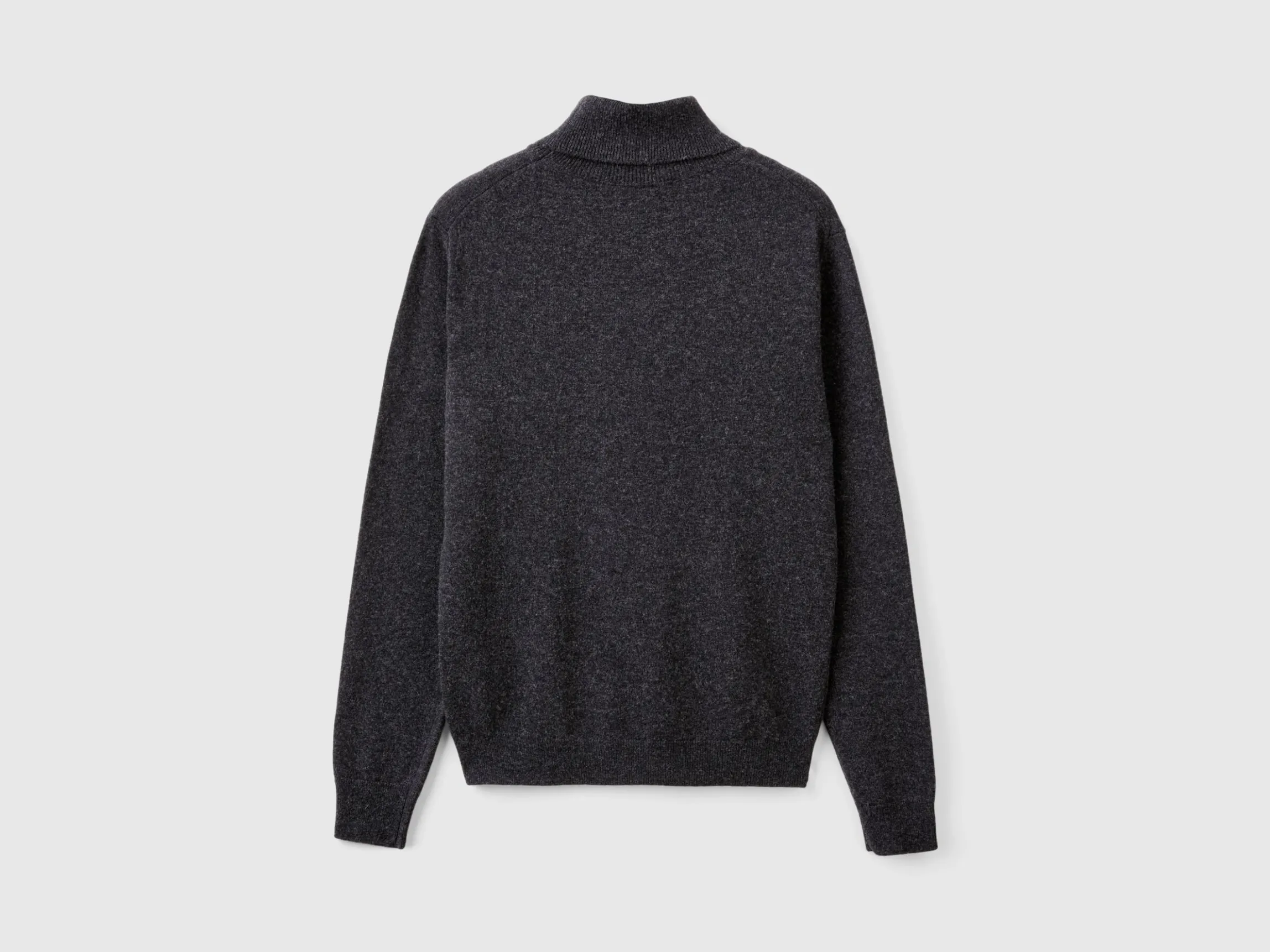 Charcoal gray turtleneck sweater in pure Merino wool