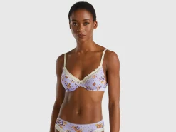 Charmeuse bra with floral print