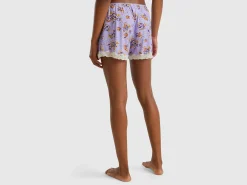Charmeuse shorts with floral print