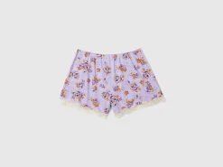 Charmeuse shorts with floral print