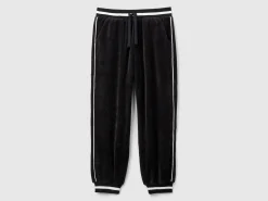 Chenille trousers with drawstring
