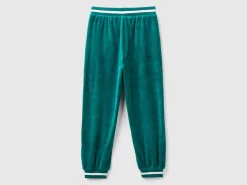 Chenille trousers with drawstring