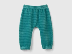 Chenille trousers with embroidery