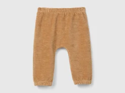 Chenille trousers with embroidery