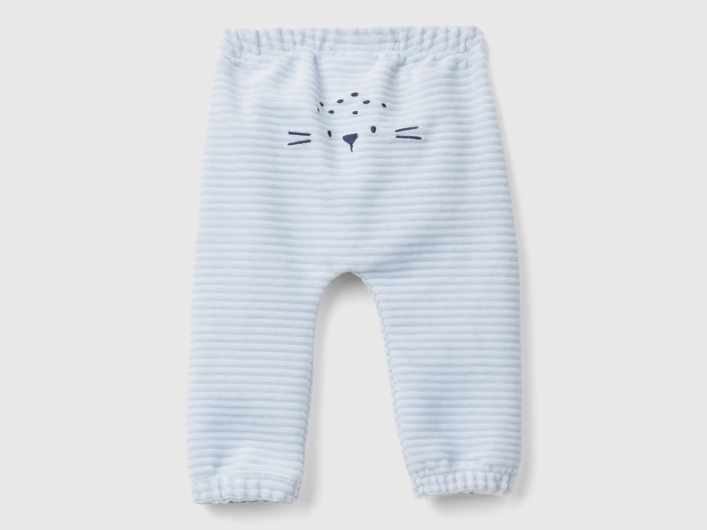 Chenille trousers with embroidery