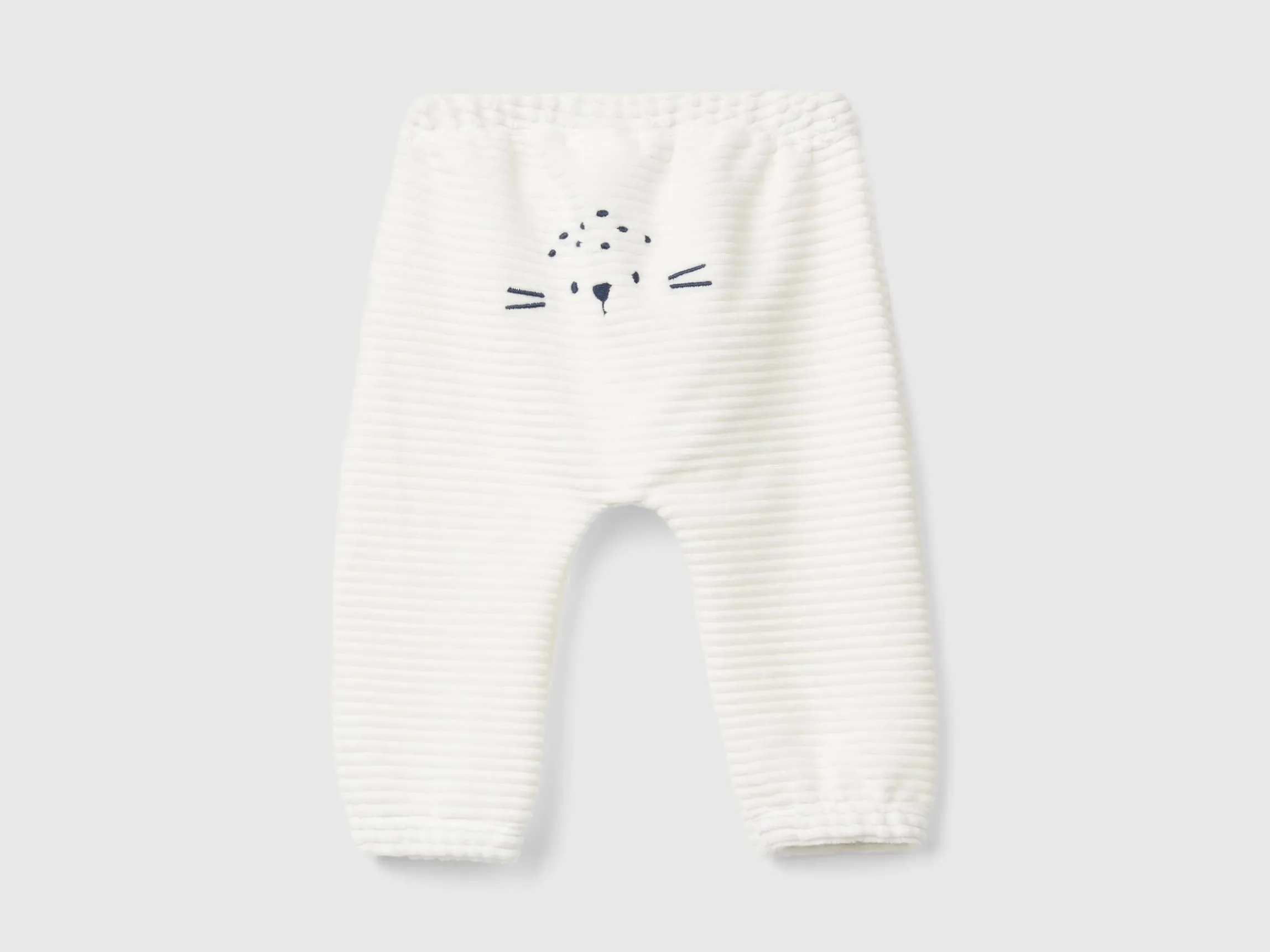 Chenille trousers with embroidery