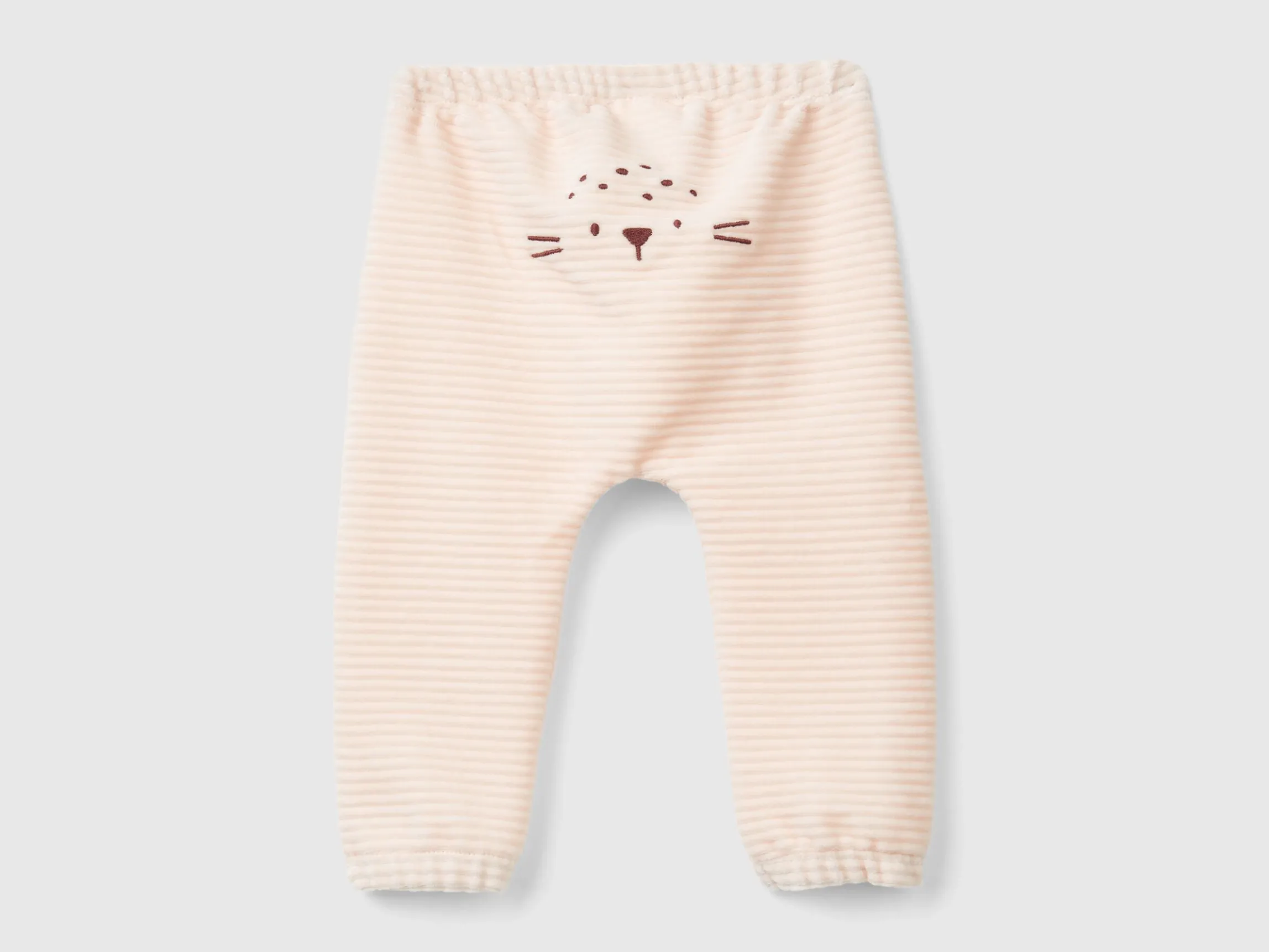 Chenille trousers with embroidery