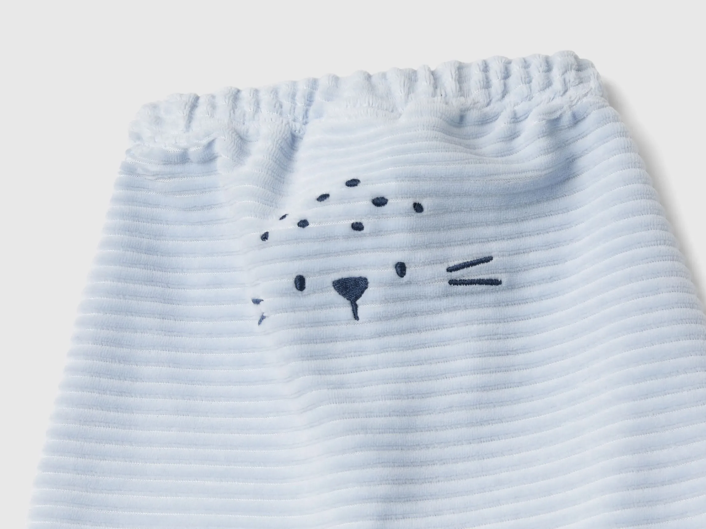 Chenille trousers with embroidery