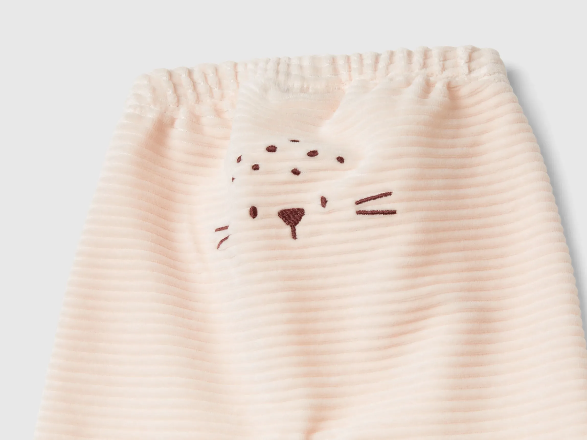 Chenille trousers with embroidery