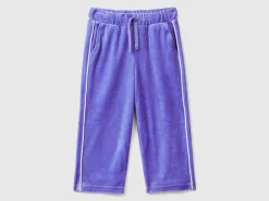 Chenille trousers with logo