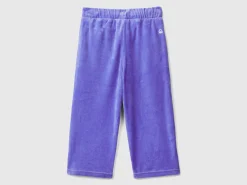 Chenille trousers with logo