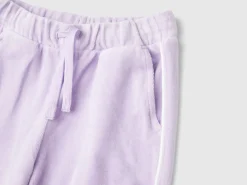 Chenille trousers with logo