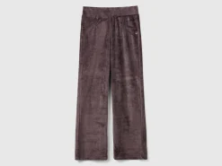 Chenille trousers with straight leg