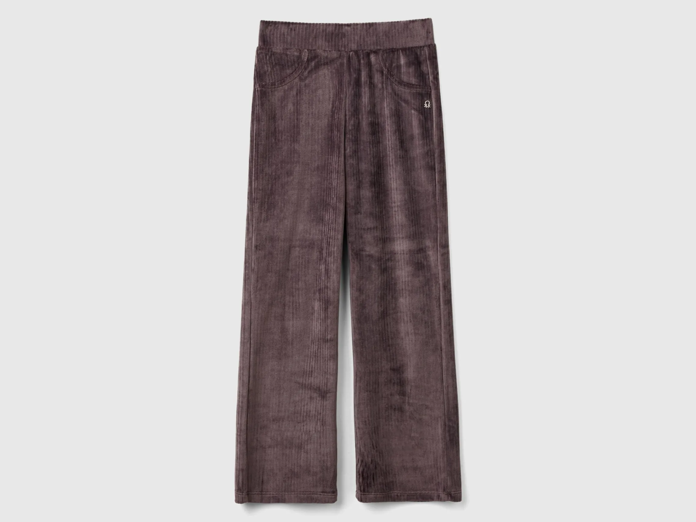 Chenille trousers with straight leg