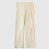 Chenille trousers with straight leg