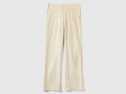 Chenille trousers with straight leg