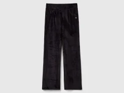 Chenille trousers with straight leg