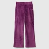 Chenille trousers with straight leg