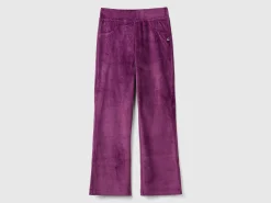 Chenille trousers with straight leg