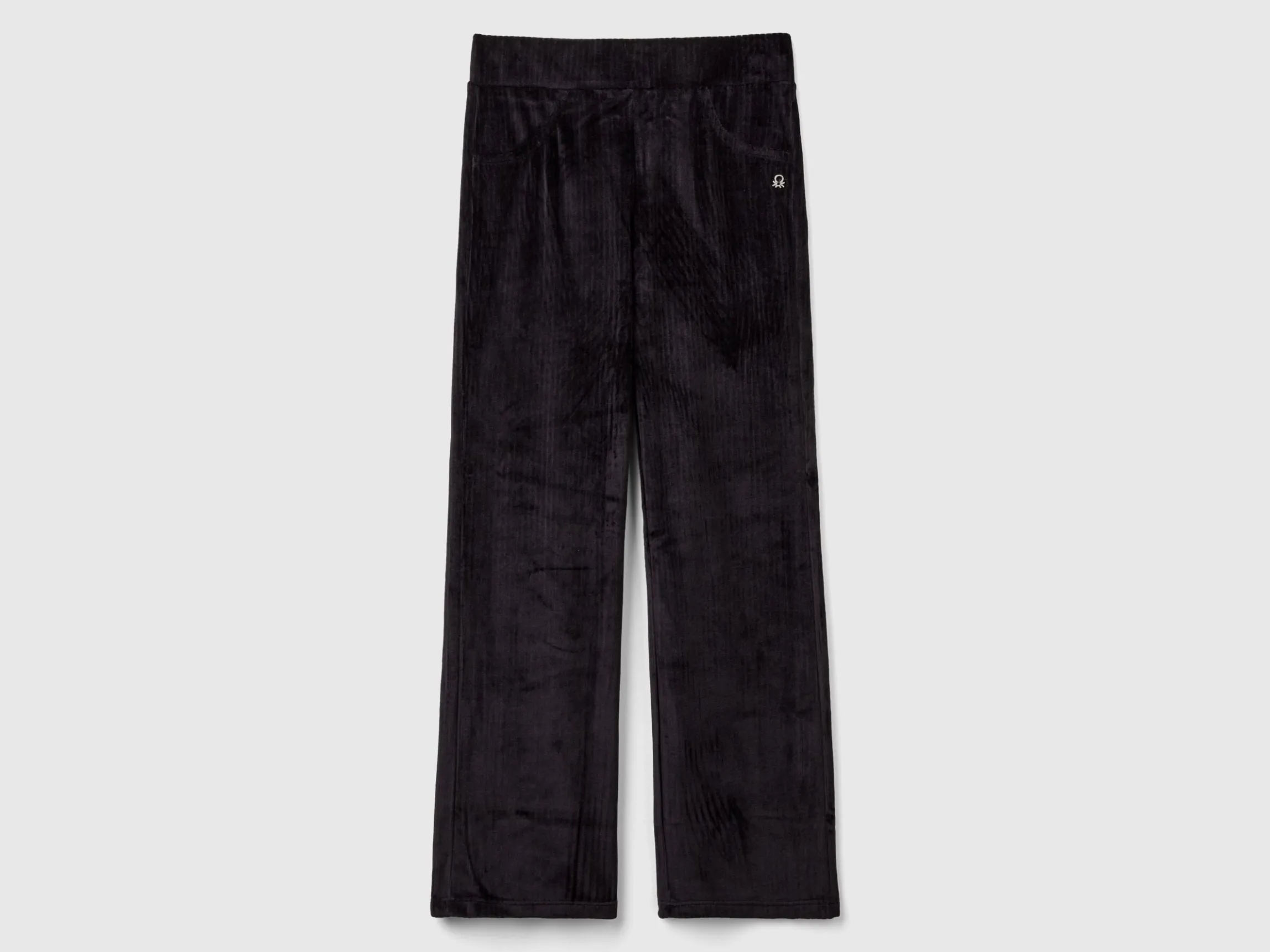 Chenille trousers with straight leg