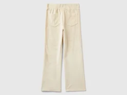 Chenille trousers with straight leg