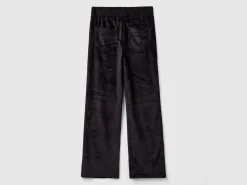 Chenille trousers with straight leg