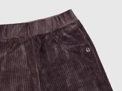 Chenille trousers with straight leg
