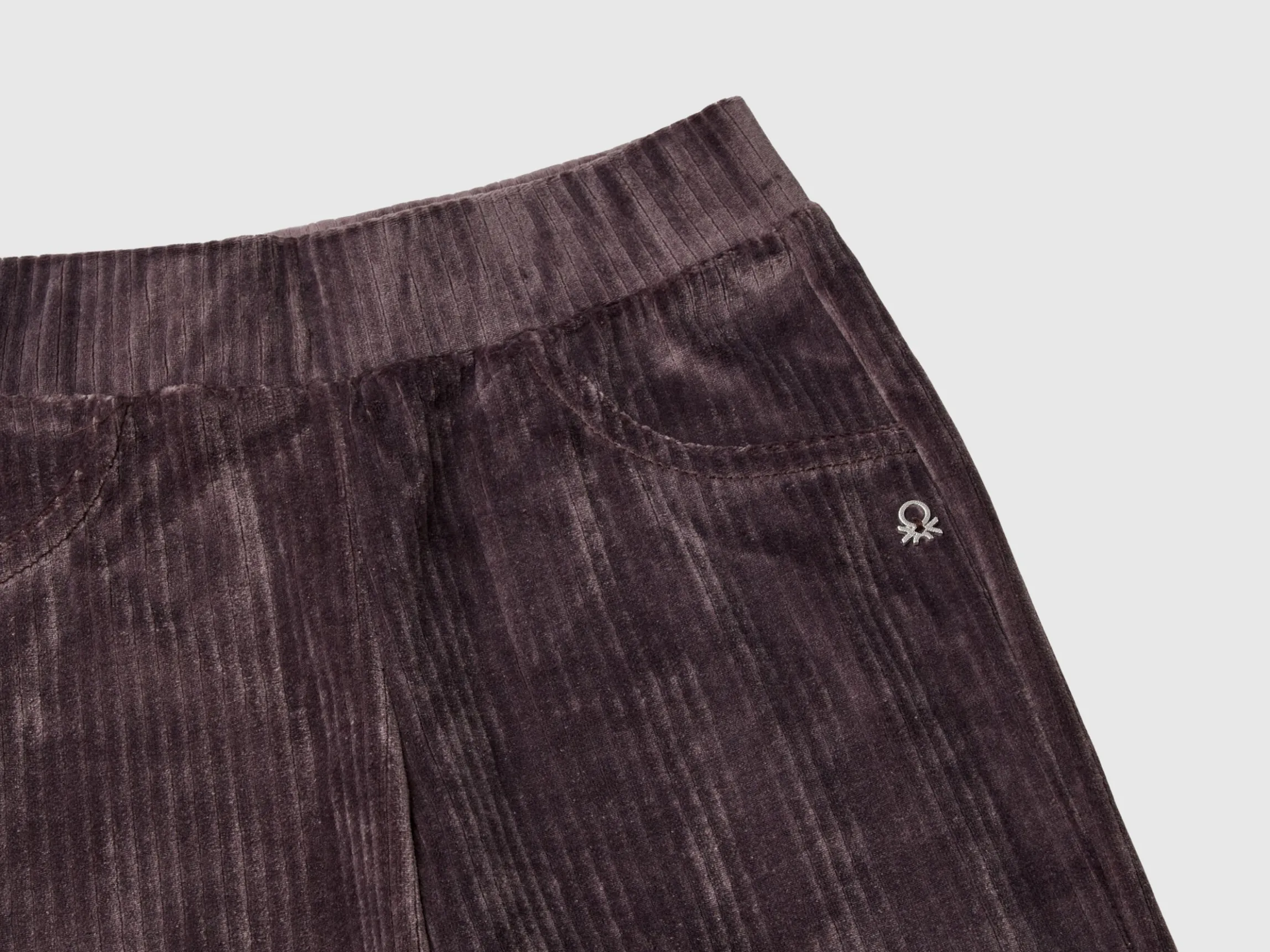 Chenille trousers with straight leg